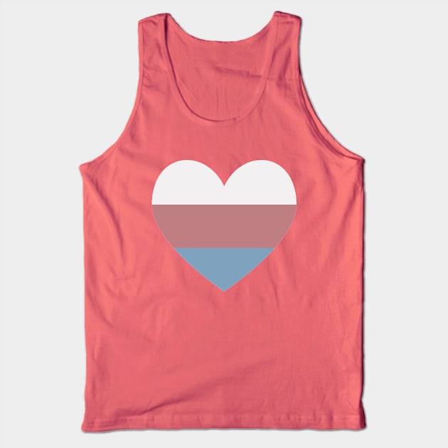 White Red Blue Heart Tank Top by Etopix